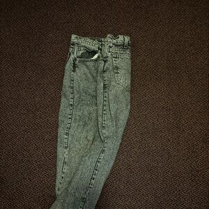 Black and grey washed vintage Levi jeans.